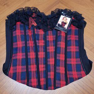 Red and Black Corset - Easy A/Schoolgirl Halloween Costume/Cosplay/Plaid